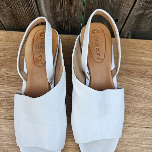 Corso Como Geox Women's White and Brown Wedge Sandals Size 7.5 - Picture 4 of 16